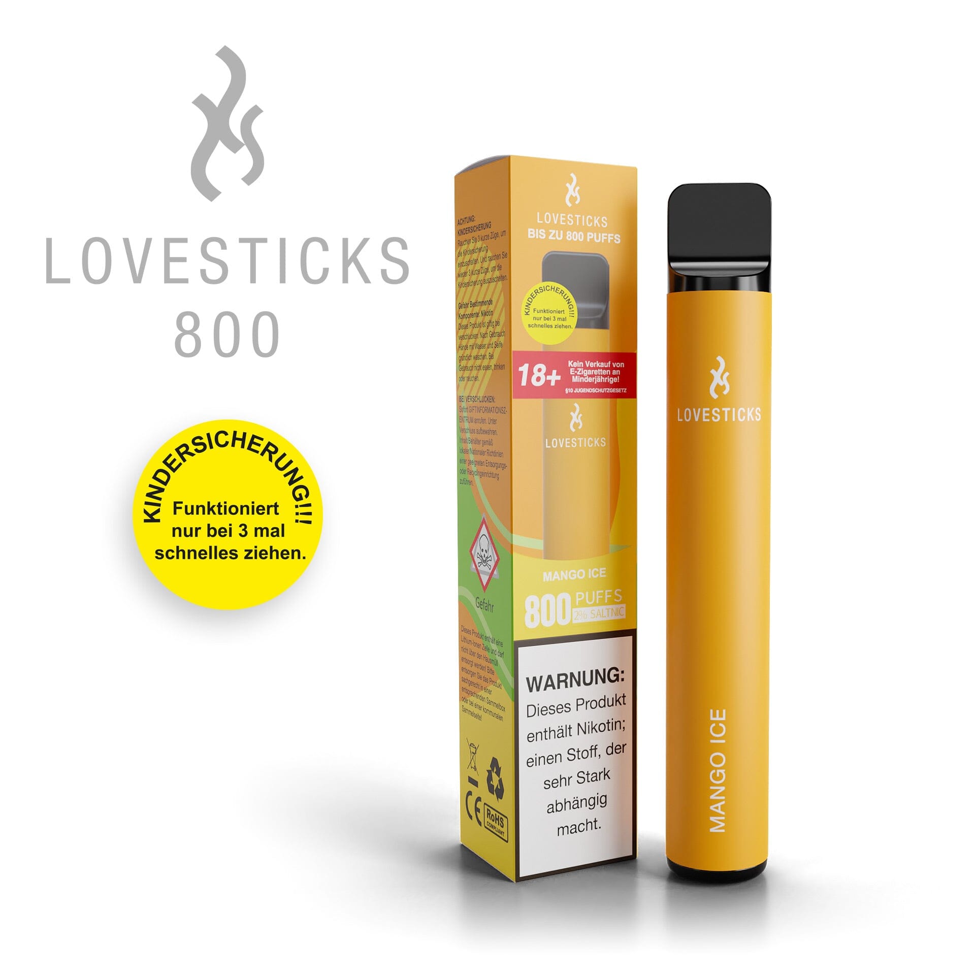 LOVESTICKS 800 MANGO ICE E Zigarette lovesticks-800-mango-ice-e-zigarette