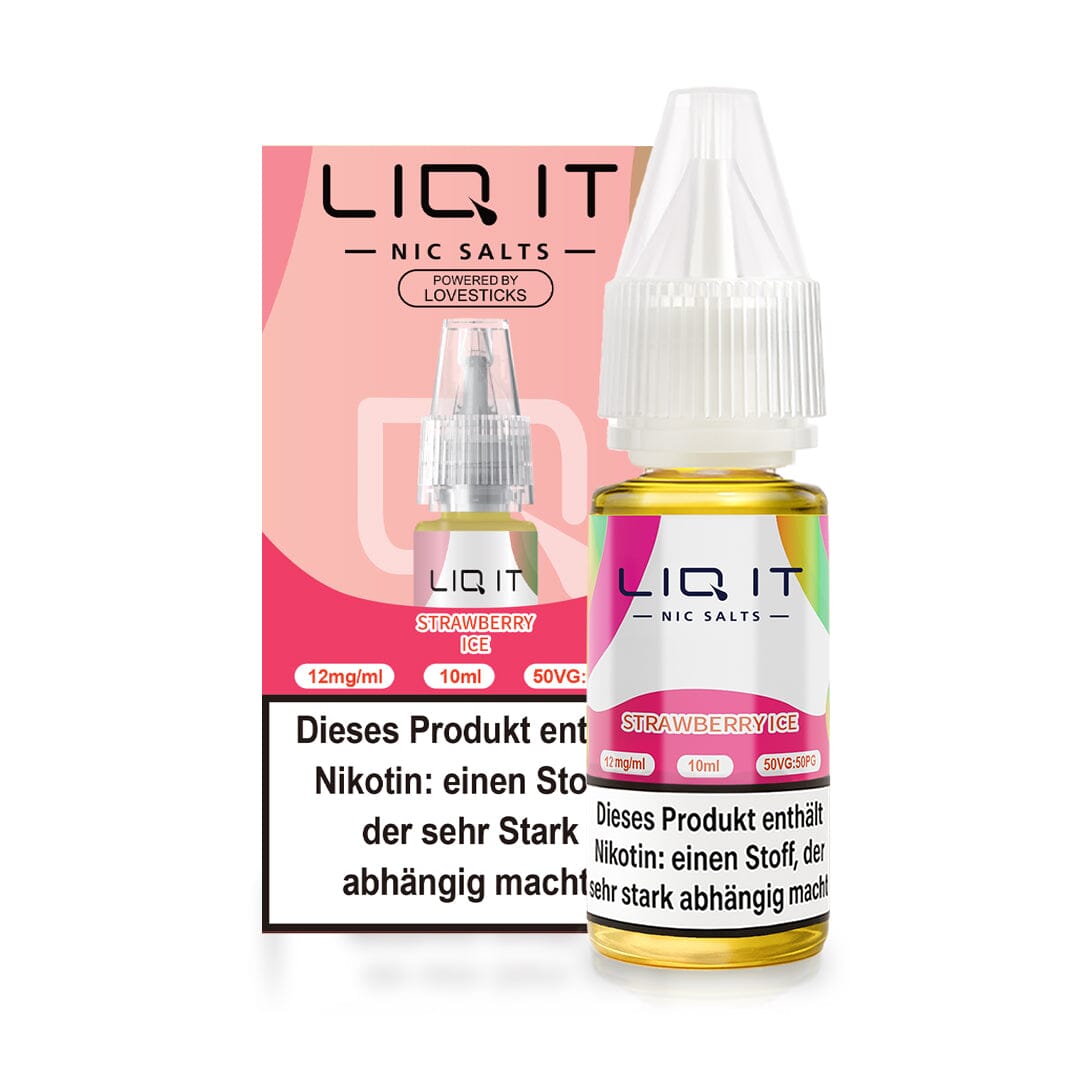 LIQ IT Strawberry Ice Liquid 12 mg, 10-ml-Flasche mit Faltschachtel