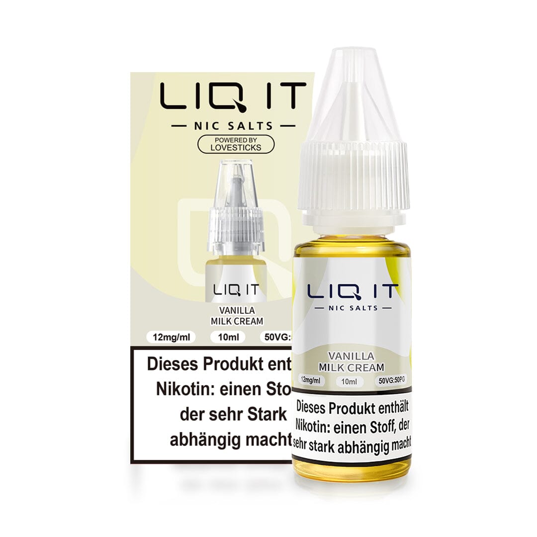 LIQ IT Vanilla Milk Cream Liquid 12 mg, 10-ml-Flasche, mit Faltschachtel