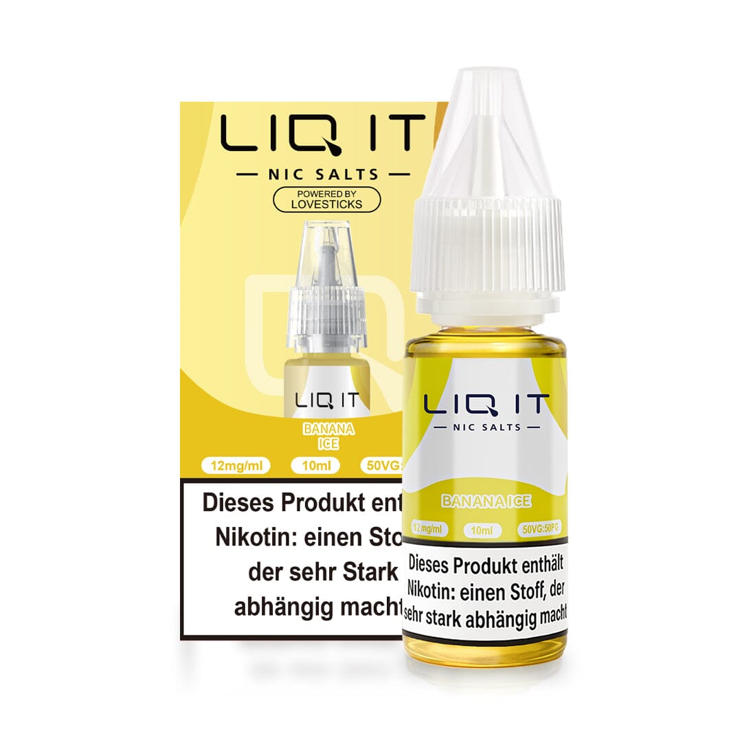 LIQ IT Banana Ice Liquid 12 mg, 10-ml-Flasche mit Faltschachtel