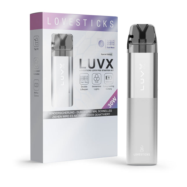 Lovestick LUVX Pod Kit 1000 mAh Silver (9703383433553)