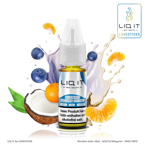 LIQIT Blueberry Mandarin Coconut Liquid, 10-ml-Flasche