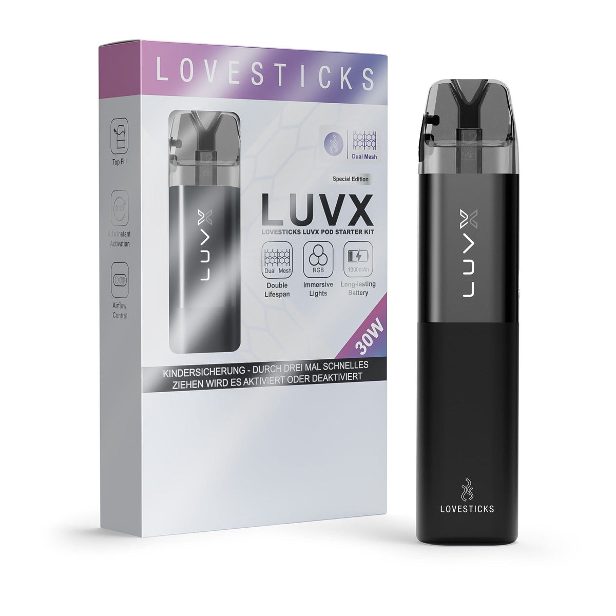 LUVX Pod Kit 1000 mAh Black, mit Verpackung