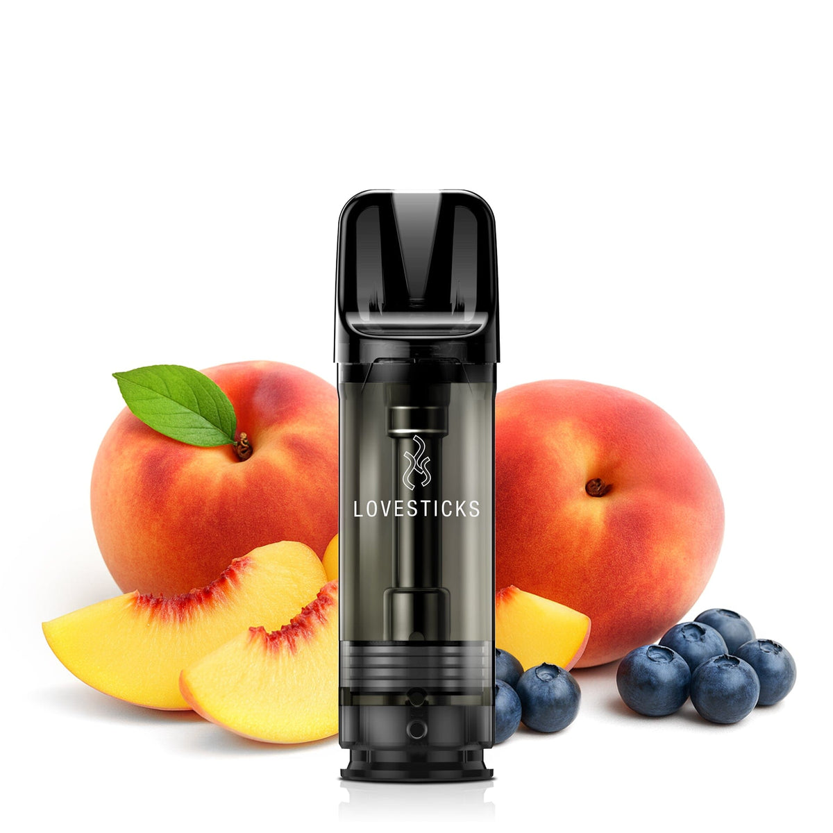 LUVA&CO Prefilled Pod Peach Blueberry, Pod einzeln mit Pfirsich und Heidelbeeren