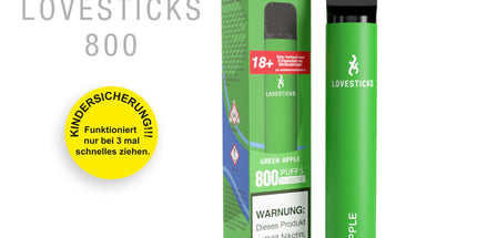LOVESTICKS 800 – GREEN APPLE E-Zigarette (8125159604519)
