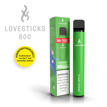 LOVESTICKS 800 – GREEN APPLE E-Zigarette (8125159604519)