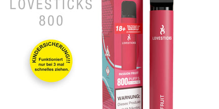 LOVESTICKS 800 – PASSION FRUIT E-Zigarette (8125160030503)