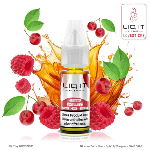 LIQIT Cherry Raspberry Liquid 0 mg ohne Nikotin, 10-ml-Flasche