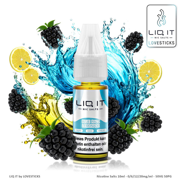 LIQIT Blue Razz Lemonade Liquid 0 mg ohne Nikotin, 10-ml-Flasche