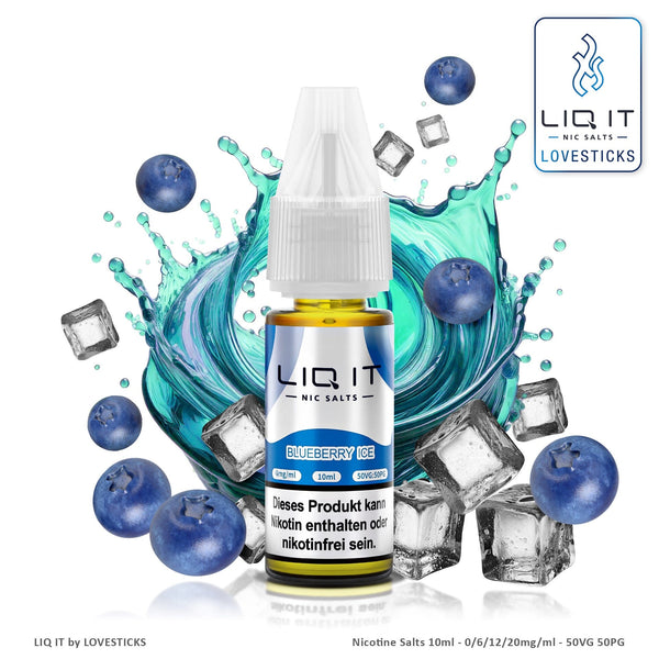 LIQIT Blueberry Ice Liquid 0 mg ohne Nikotin, 10-ml-Flasche