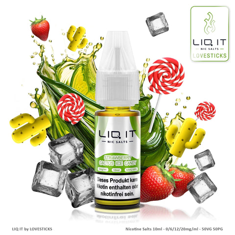 LIQIT Strawberry Cactus Ice Candy Liquid, 10-ml-Flasche