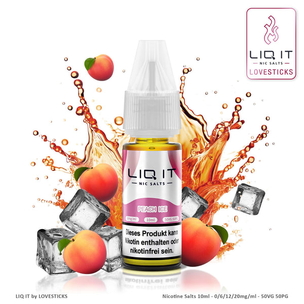 LIQIT Peach Ice Liquid 0 mg ohne Nikotin, 10-ml-Flasche