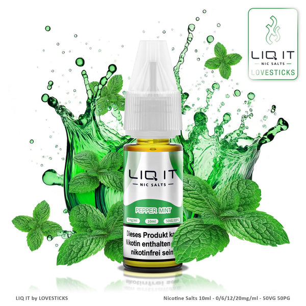 LIQIT Pepper Mint Liquid 0 mg ohne Nikotin, 10-ml-Flasche