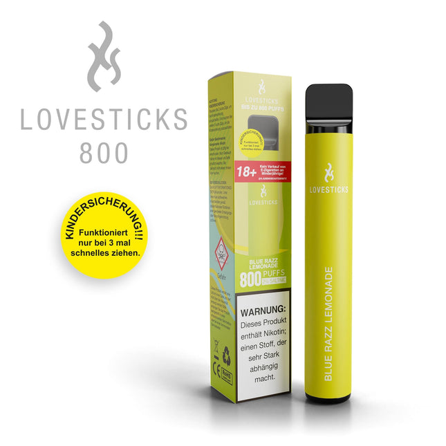 LOVESTICKS 800 – BLUE RAZZ LEMONADE E-Zigarette (8368837230929)