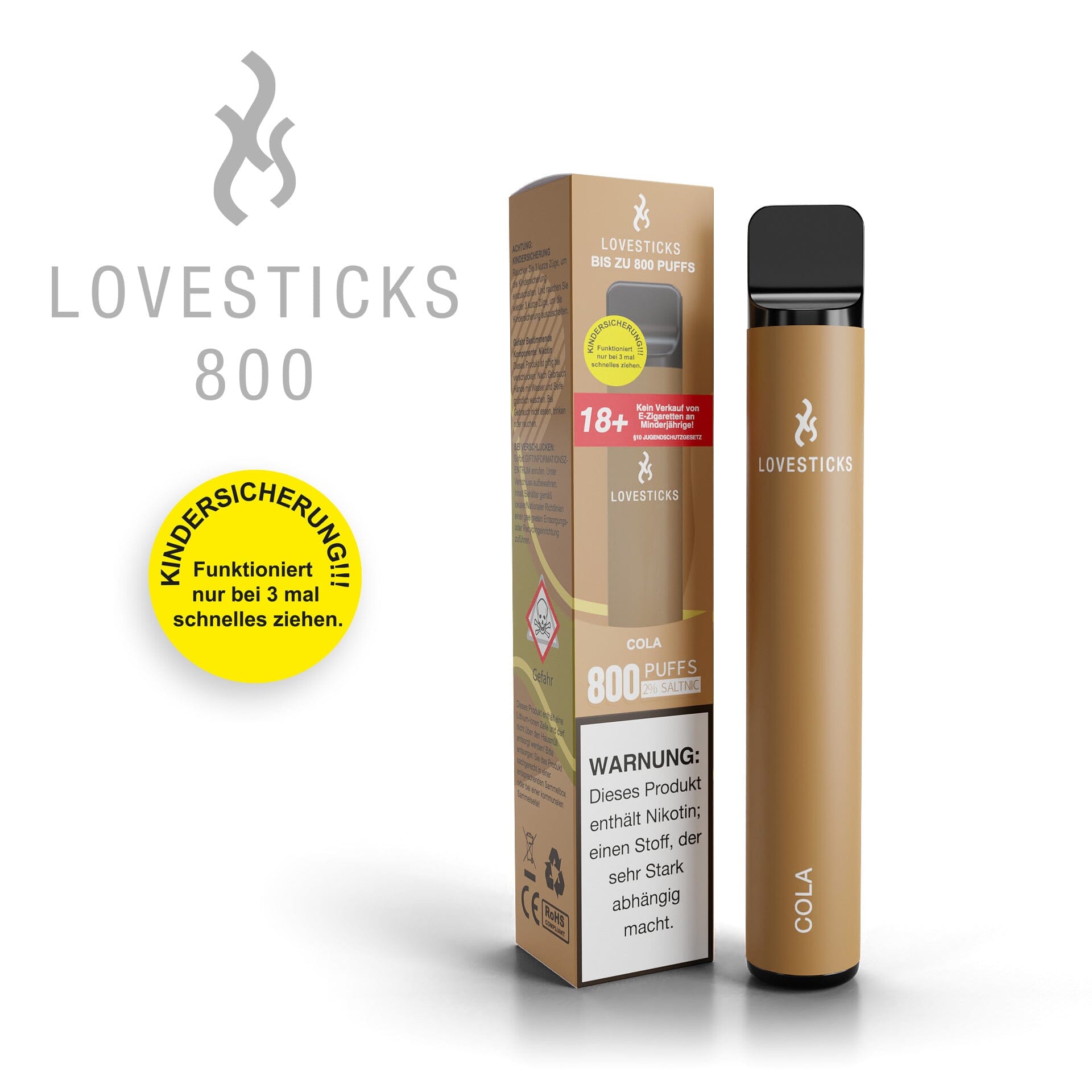 LOVESTICKS 800 – COLA E-Zigarette (8125160915239)