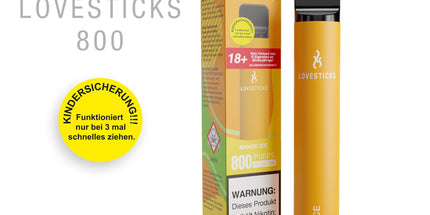 LOVESTICKS 800 – MANGO ICE E-Zigarette (8125159244071)