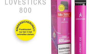 LOVESTICKS 800 – PEACH BLUEBERRY ICE E-Zigarette (8368844276049)