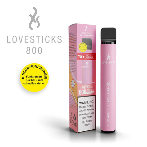LOVESTICKS 800 Pineapple Peach Mango Einweg E-Zigarette, mit Verpackung