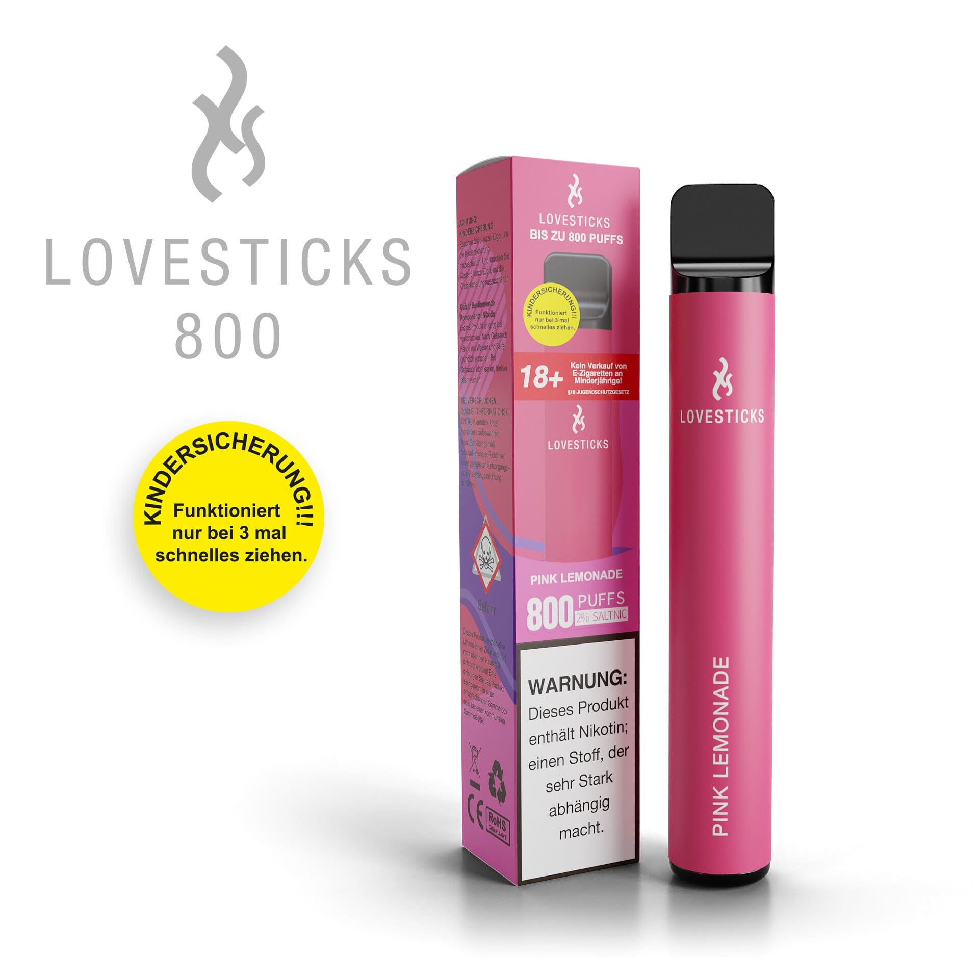 LOVESTICKS 800 – PINK LEMONADE E-Zigarette (8125159112999)